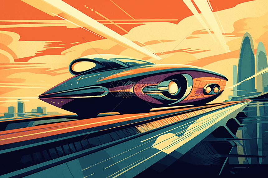 汽车动漫图片，科技驰骋未来，动漫与现实交融